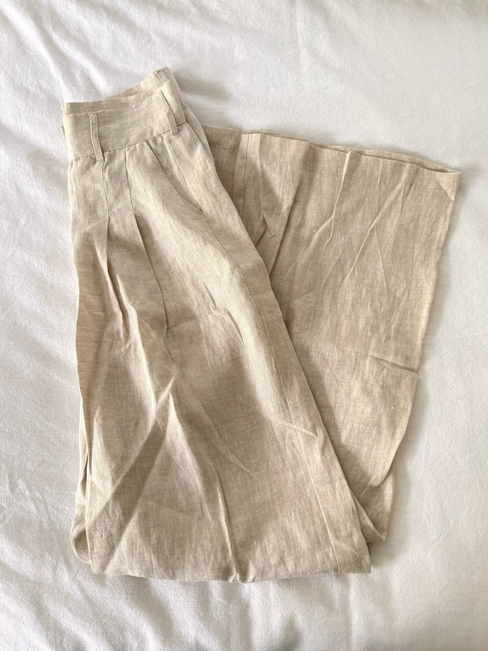 Style Addict Kenya Wide-Leg Linen Trousers in Cream Size XS - Picture 4 of 6